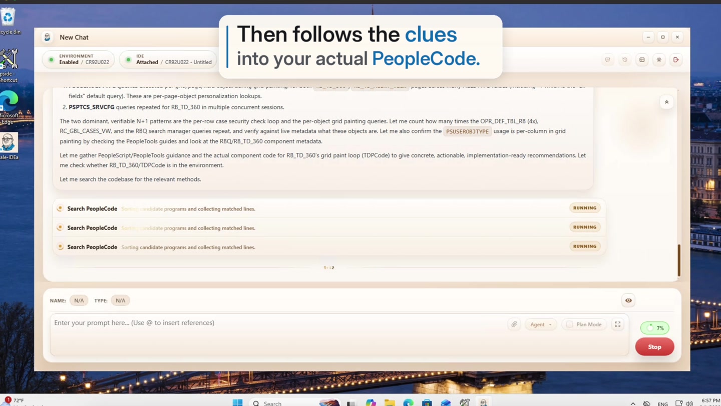 Dale working with a PeopleSoft application